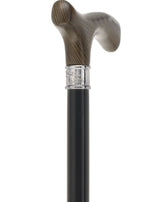 Royal Canes Classic Fritz: Wood-Stained, Pewter Collar (Standard & Slim Profiles) Fritz Handle Walking Canes - Tophatter Daily Deals