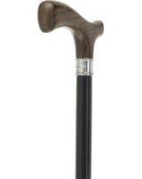 Royal Canes Classic Fritz: Wood-Stained, Pewter Collar (Standard & Slim Profiles) Fritz Handle Walking Canes - Tophatter Daily Deals