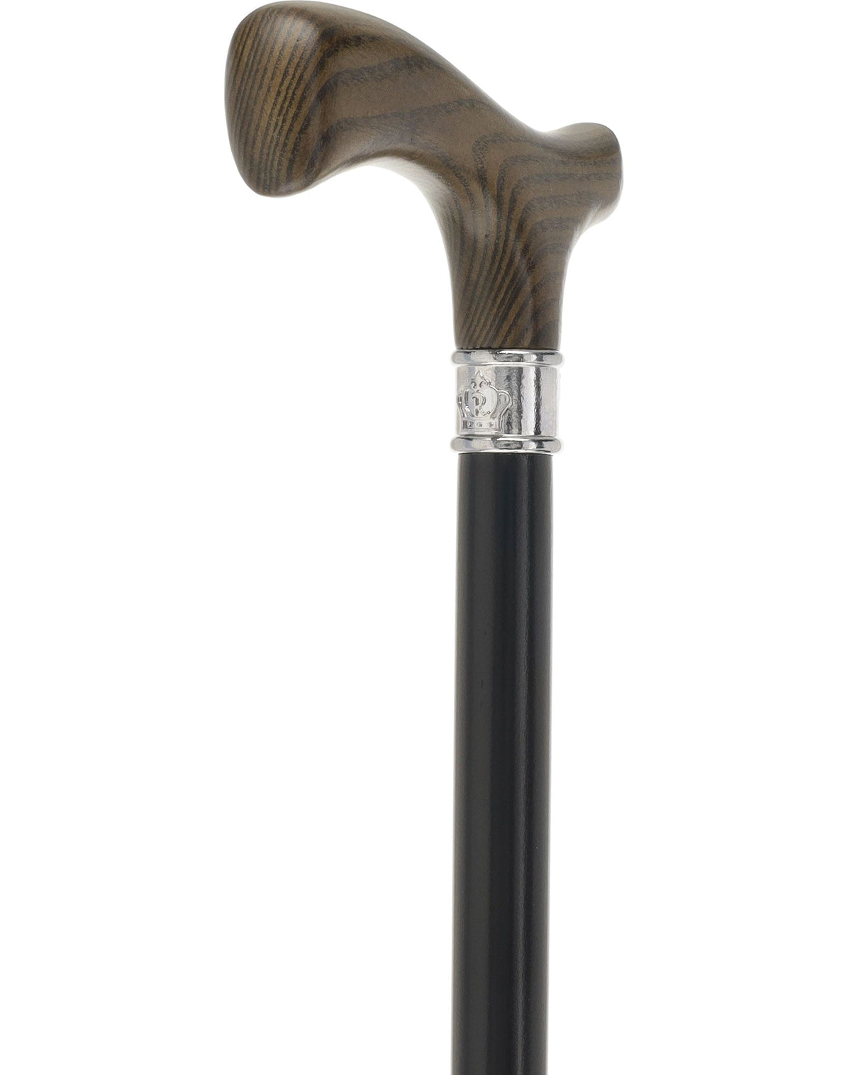 Royal Canes Classic Fritz: Wood-Stained, Pewter Collar (Standard & Slim Profiles) Fritz Handle Walking Canes - Tophatter Daily Deals