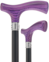 Royal Canes Classic Fritz: Wood-Stained, Pewter Collar (Standard & Slim Profiles) Purple Amethyst Petite to Smaller Hand Fritz Handle Walking Canes - Tophatter Daily Deals