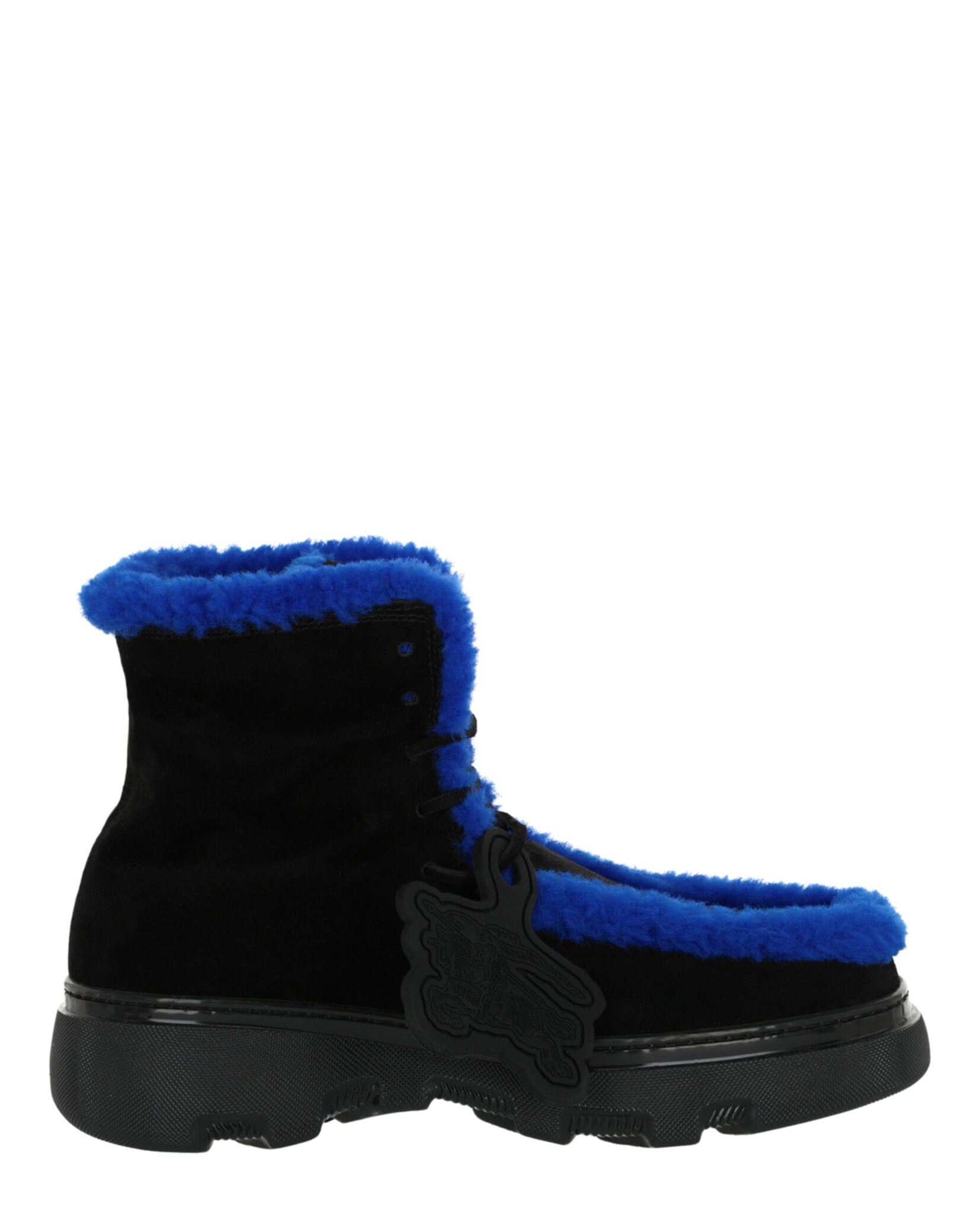 Burberry Creeper Shearling Boots Black Multi Footwear - Tophatter Daily Deals