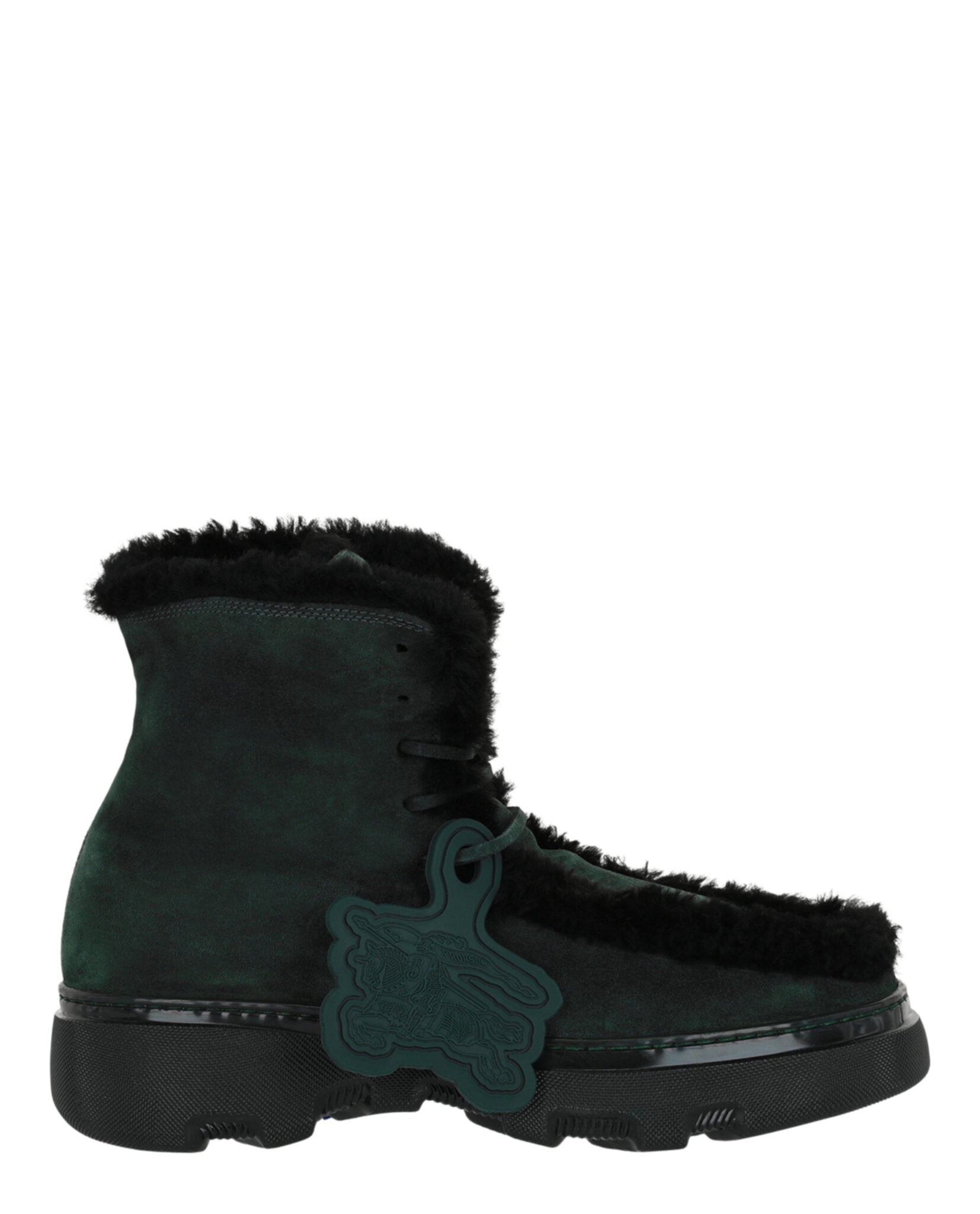Burberry Creeper Shearling Boots Green Black Footwear - Tophatter Daily Deals