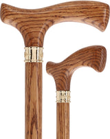 Elegant Fritz Oak Cane w/ Embossed Brass Collar American Oak Canes - Tophatter Daily Deals