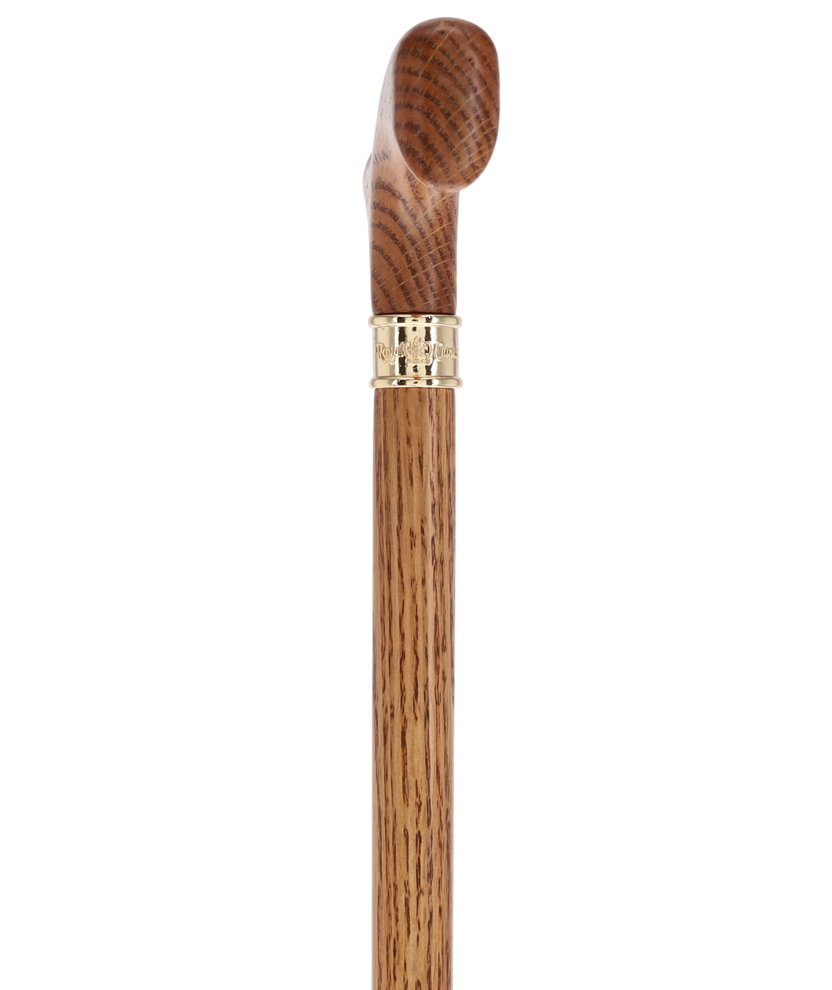 Elegant Fritz Oak Cane w/ Embossed Brass Collar American Oak Canes - Tophatter Daily Deals