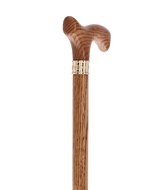 Elegant Fritz Oak Cane w/ Embossed Brass Collar American Oak Canes - Tophatter Daily Deals