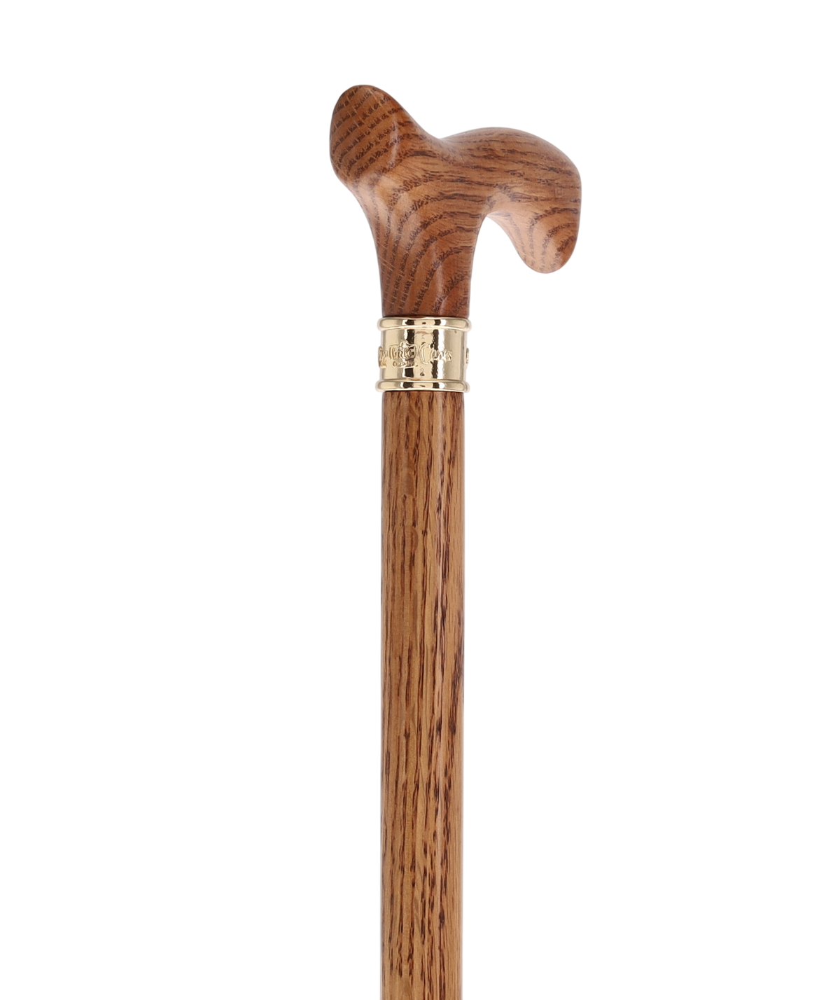 Elegant Fritz Oak Cane w/ Embossed Brass Collar American Oak Canes - Tophatter Daily Deals