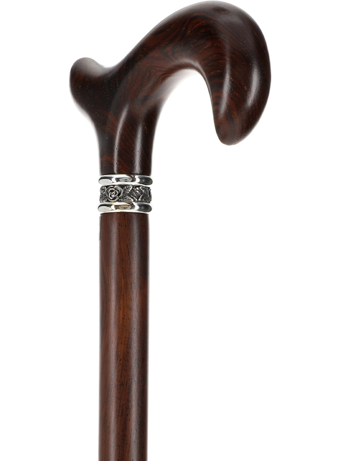 Luxury Derby Cane: Streaking Genuine Cocobolo Wood, Pewter Collar Derby Classic Walking Canes - Tophatter Daily Deals