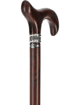 Luxury Derby Cane: Streaking Genuine Cocobolo Wood, Pewter Collar Derby Classic Walking Canes - Tophatter Daily Deals