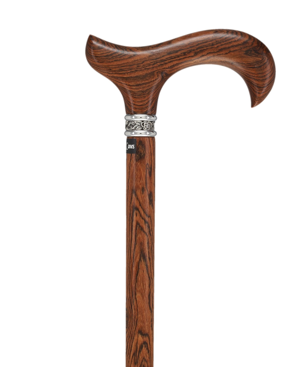 Luxury Natural Bocote Wood Derby Cane - Nature's Design - Collar Option Derby Classic Walking Canes - Tophatter Daily Deals