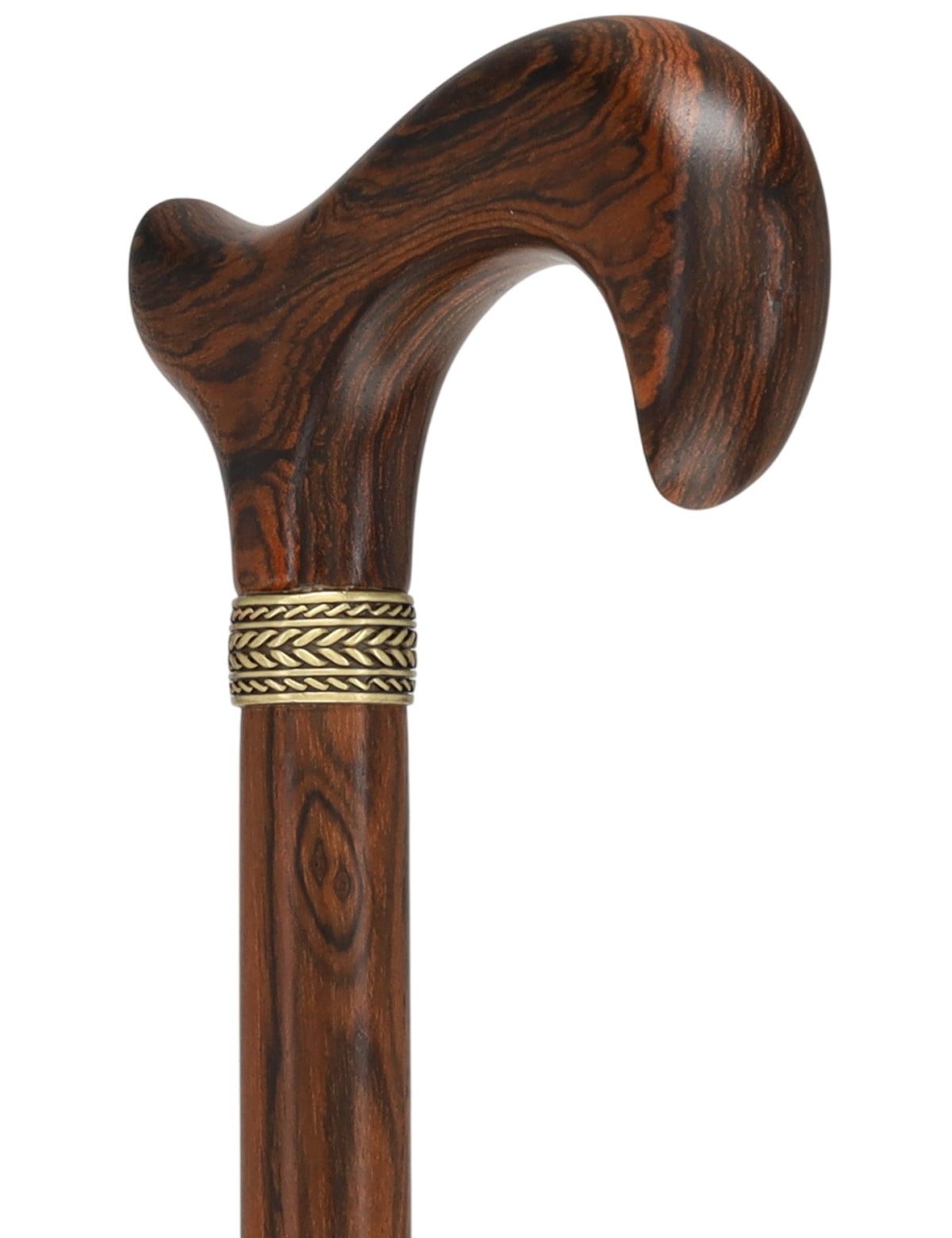 Luxury Natural Bocote Wood Derby Cane - Nature's Design - Collar Option Derby Classic Walking Canes - Tophatter Daily Deals