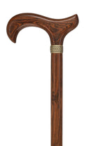 Luxury Natural Bocote Wood Derby Cane - Nature's Design Gold Pewter Collar Derby Classic Walking Canes - Tophatter Daily Deals