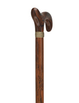 Luxury Natural Bocote Wood Derby Cane - Nature's Design Gold Pewter Collar Derby Classic Walking Canes - Tophatter Daily Deals