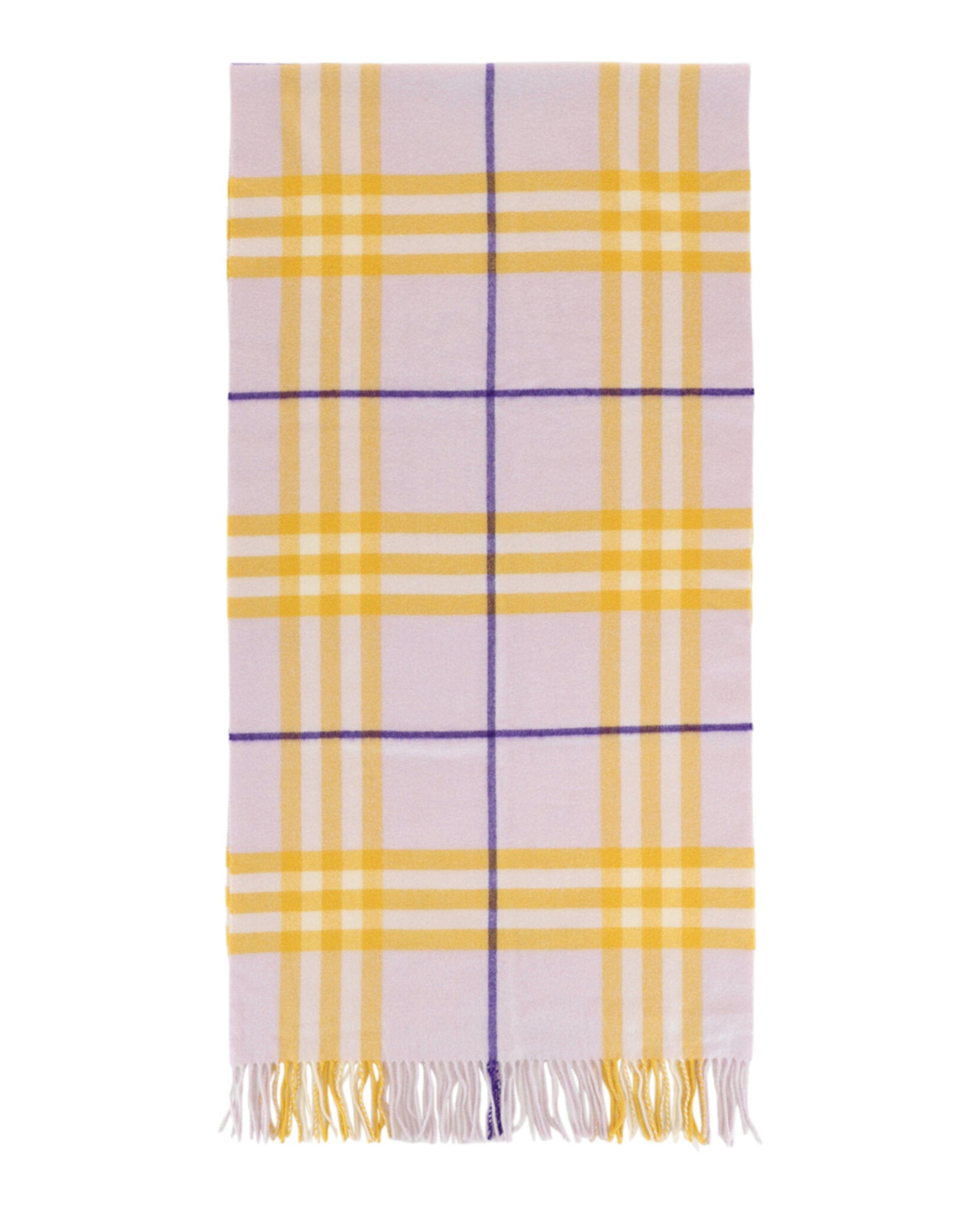 Burberry Check-Pattern Fringed Cashmere Scarf Haze-8079555-91174-NS Accessories - Tophatter Daily Deals