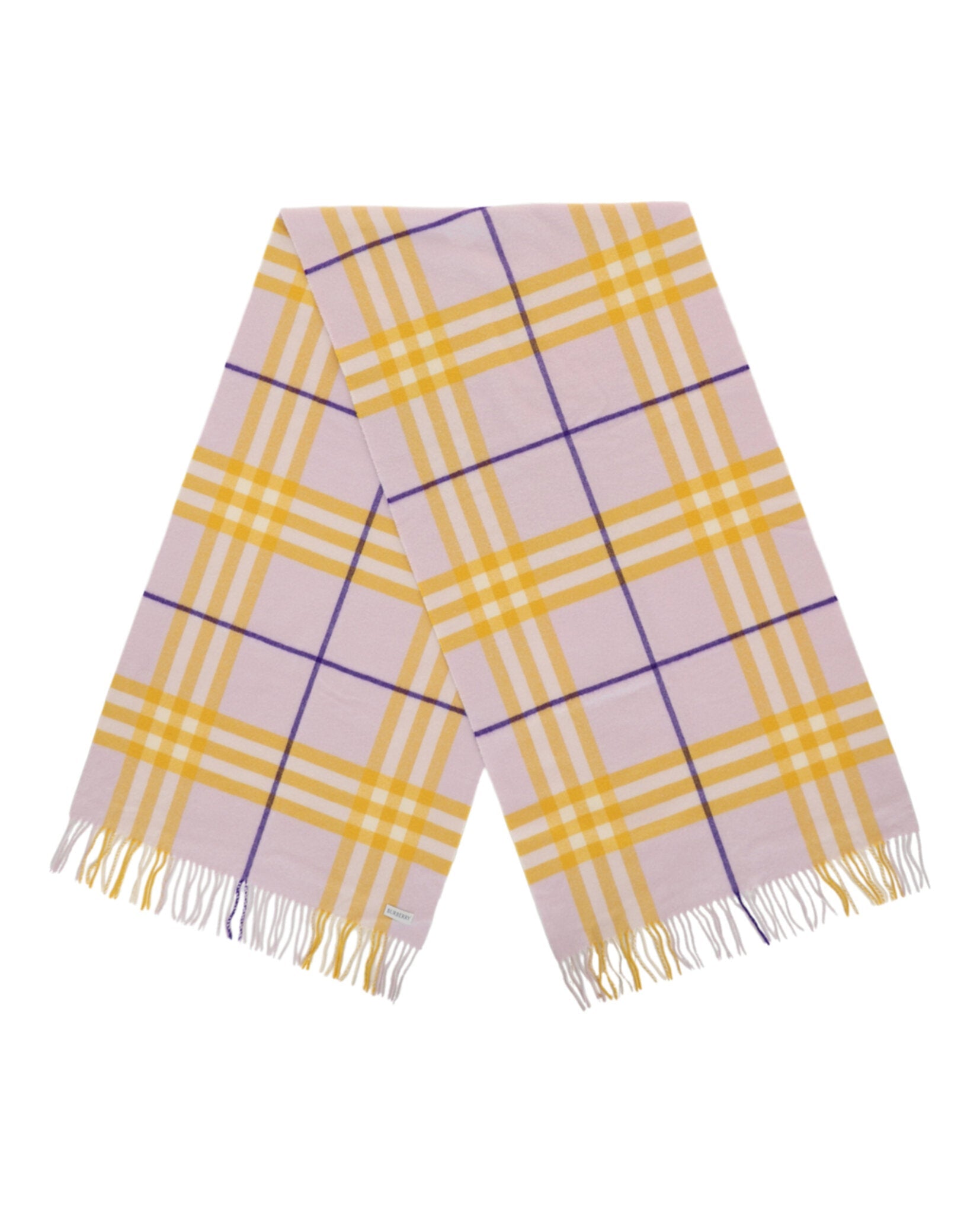 Burberry Check-Pattern Fringed Cashmere Scarf Accessories - Tophatter Daily Deals