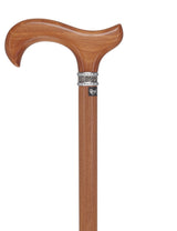 Afromosia Derby Cane: Distinct Afromosia Wood, Pewter Collar Derby Classic Walking Canes - Tophatter Daily Deals