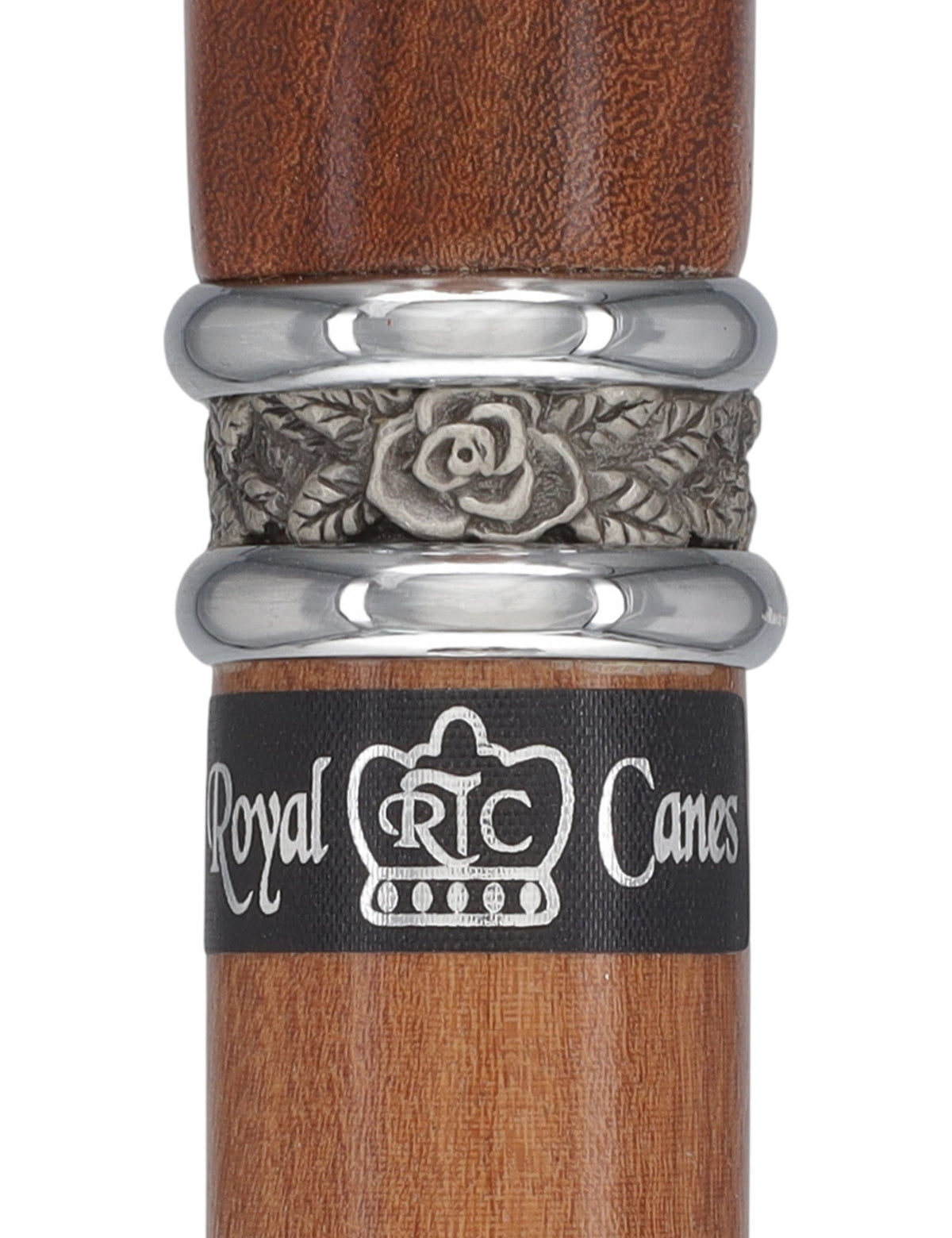Afromosia Derby Cane: Distinct Afromosia Wood, Pewter Collar Derby Classic Walking Canes - Tophatter Daily Deals