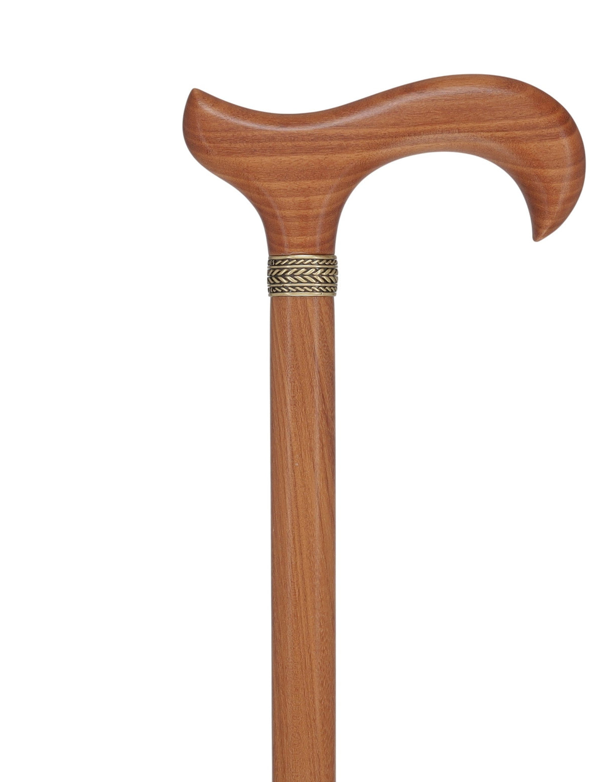 Afromosia Derby Cane: Distinct Afromosia Wood, Pewter Collar Derby Classic Walking Canes - Tophatter Daily Deals