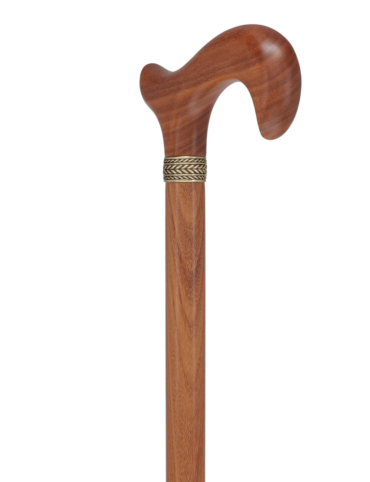 Afromosia Derby Cane: Distinct Afromosia Wood, Pewter Collar Derby Classic Walking Canes - Tophatter Daily Deals