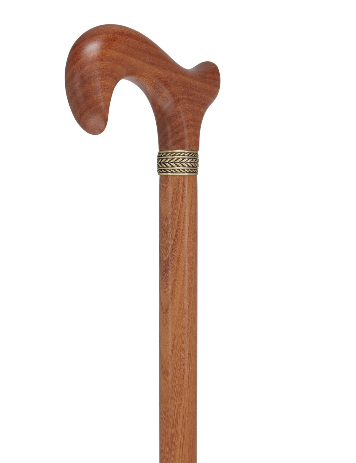 Derby Handle - Afromosia Wood -Standard Size Pewter Collar Derby Classic Walking Canes - Tophatter Daily Deals