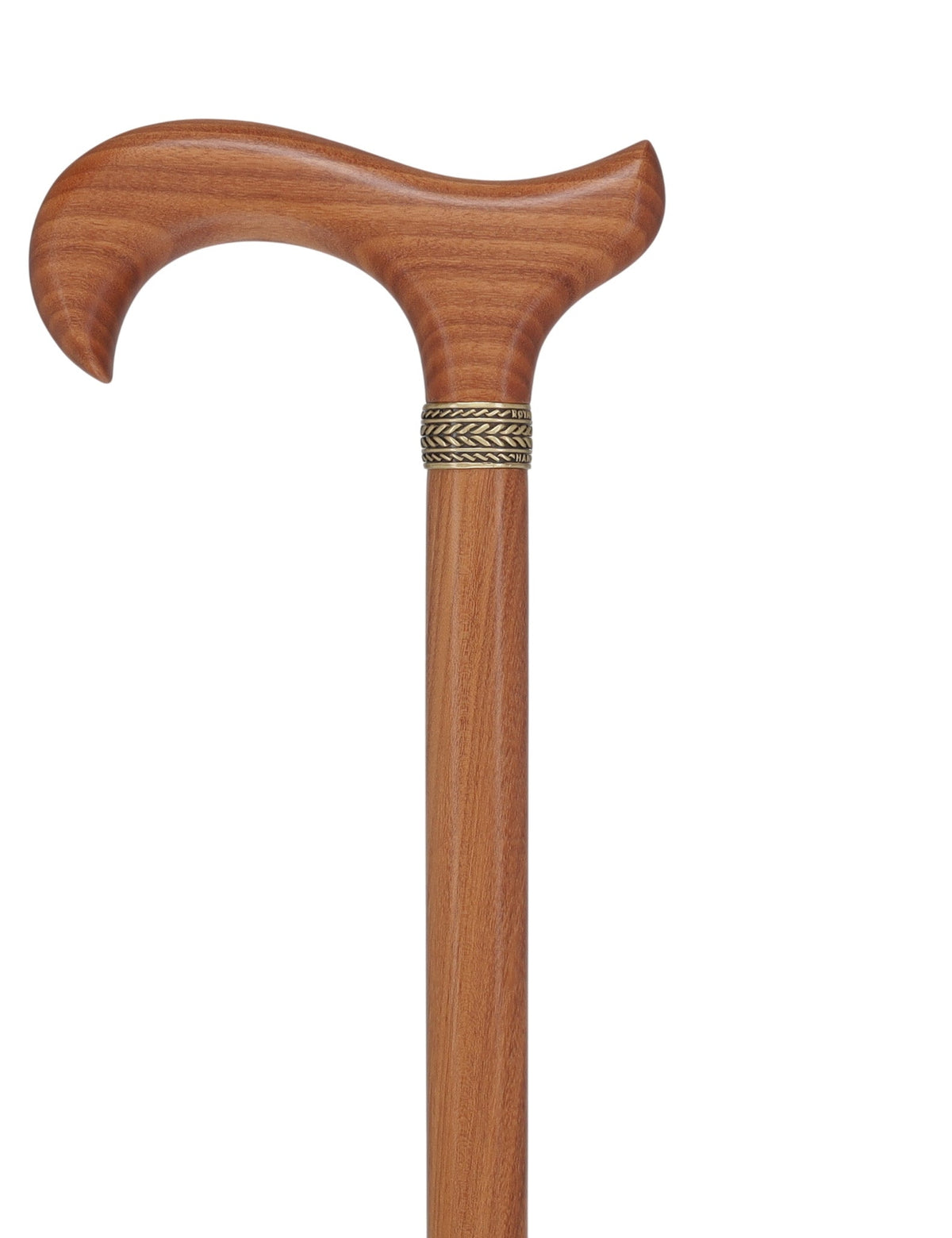 Afromosia Derby Cane: Distinct Afromosia Wood, Pewter Collar Derby Classic Walking Canes - Tophatter Daily Deals