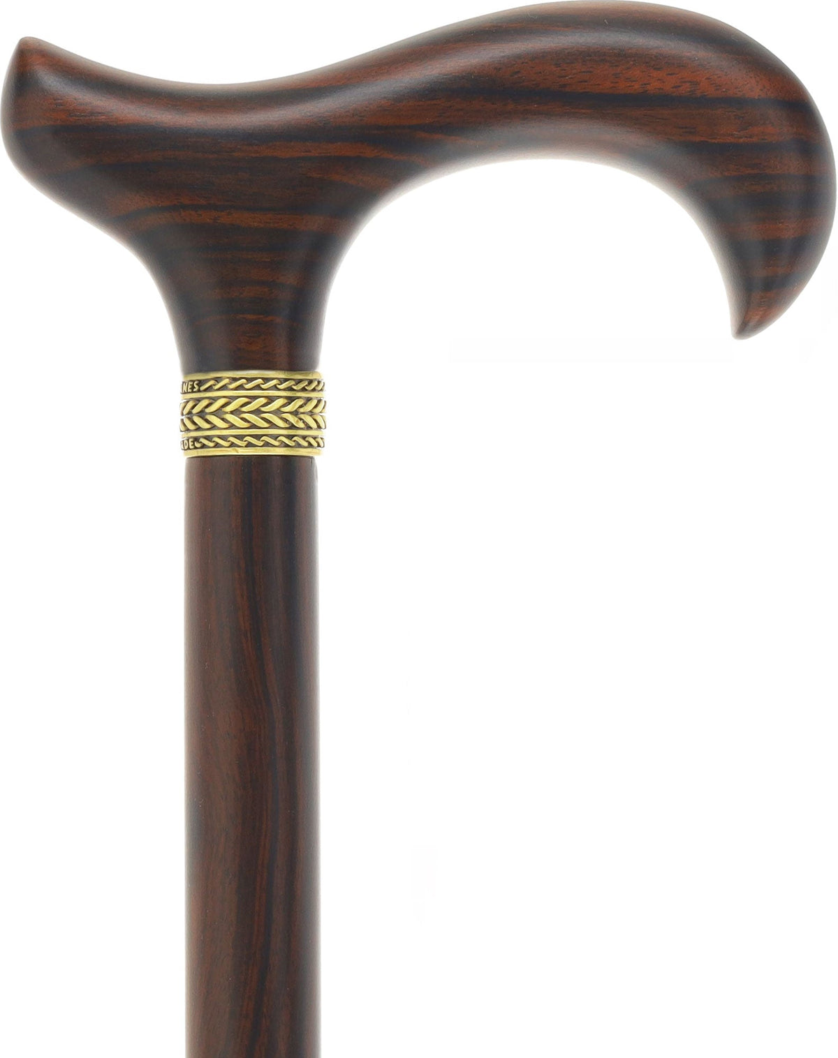 Luxury Derby Cane: Radiant Genuine Ebony Wood, Pewter Collar Option Derby Classic Walking Canes - Tophatter Daily Deals