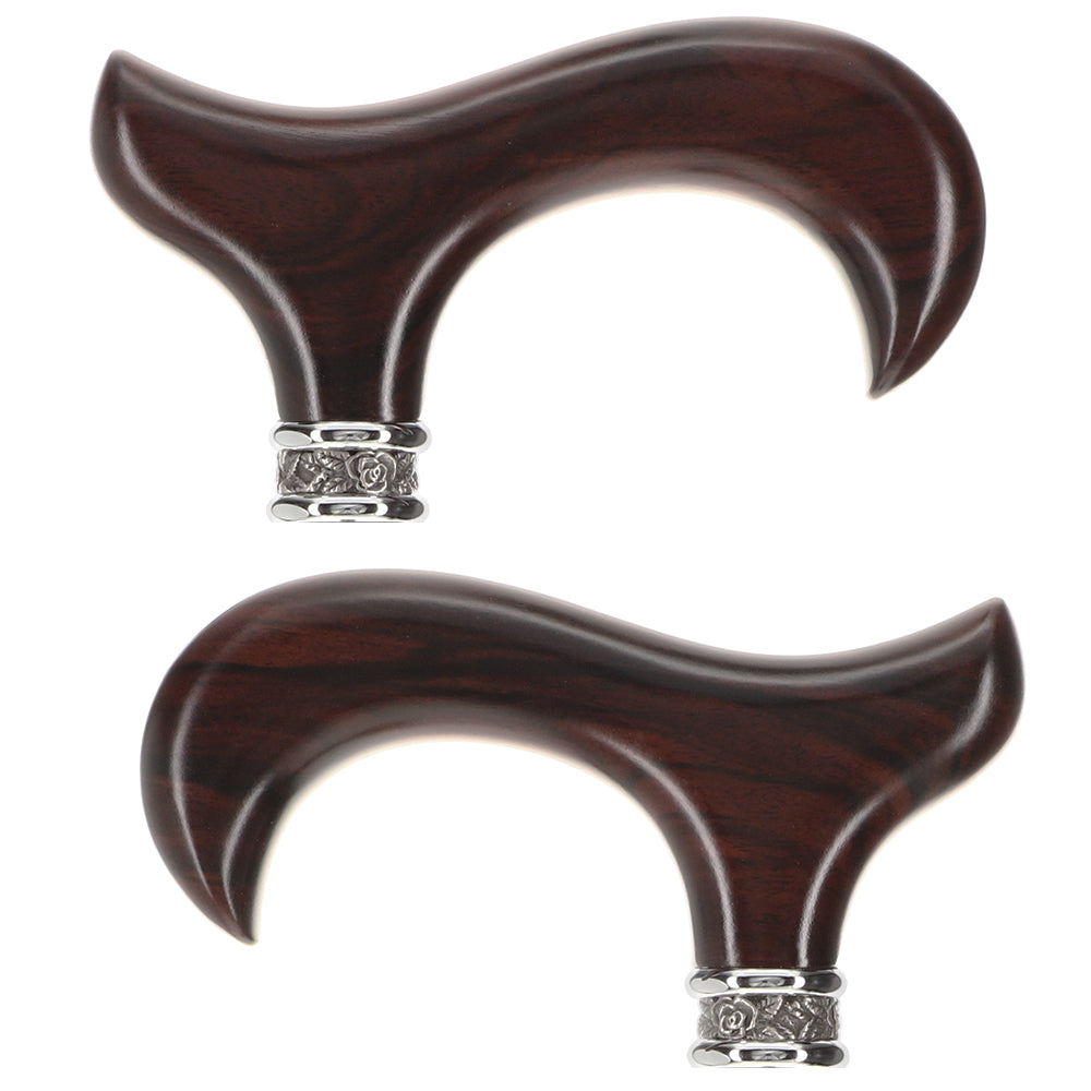 Luxury Derby Cane: Radiant Genuine Ebony Wood, Pewter Collar Option Derby Classic Walking Canes - Tophatter Daily Deals