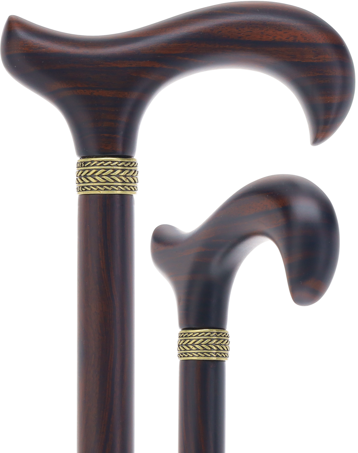 Luxury Derby Cane: Radiant Genuine Ebony Wood, Pewter Collar Option Pewter Design Derby Classic Walking Canes - Tophatter Daily Deals