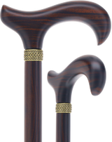 Luxury Derby Cane: Radiant Genuine Ebony Wood, Pewter Collar Option Pewter Design Derby Classic Walking Canes - Tophatter Daily Deals