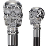 Premium Brass Chrome Skull Handle Stick: Black Beechwood Skull Walking Canes Dragon Walking Canes - Tophatter Daily Deals