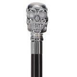 Premium Brass Chrome Skull Handle Stick: Black Beechwood Skull Walking Canes Dragon Walking Canes - Tophatter Daily Deals