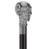 Premium Brass Chrome Skull Handle Stick: Black Beechwood Skull Walking Canes Dragon Walking Canes - Tophatter Daily Deals