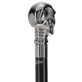 Premium Brass Chrome Skull Handle Stick: Black Beechwood Skull Walking Canes Dragon Walking Canes - Tophatter Daily Deals