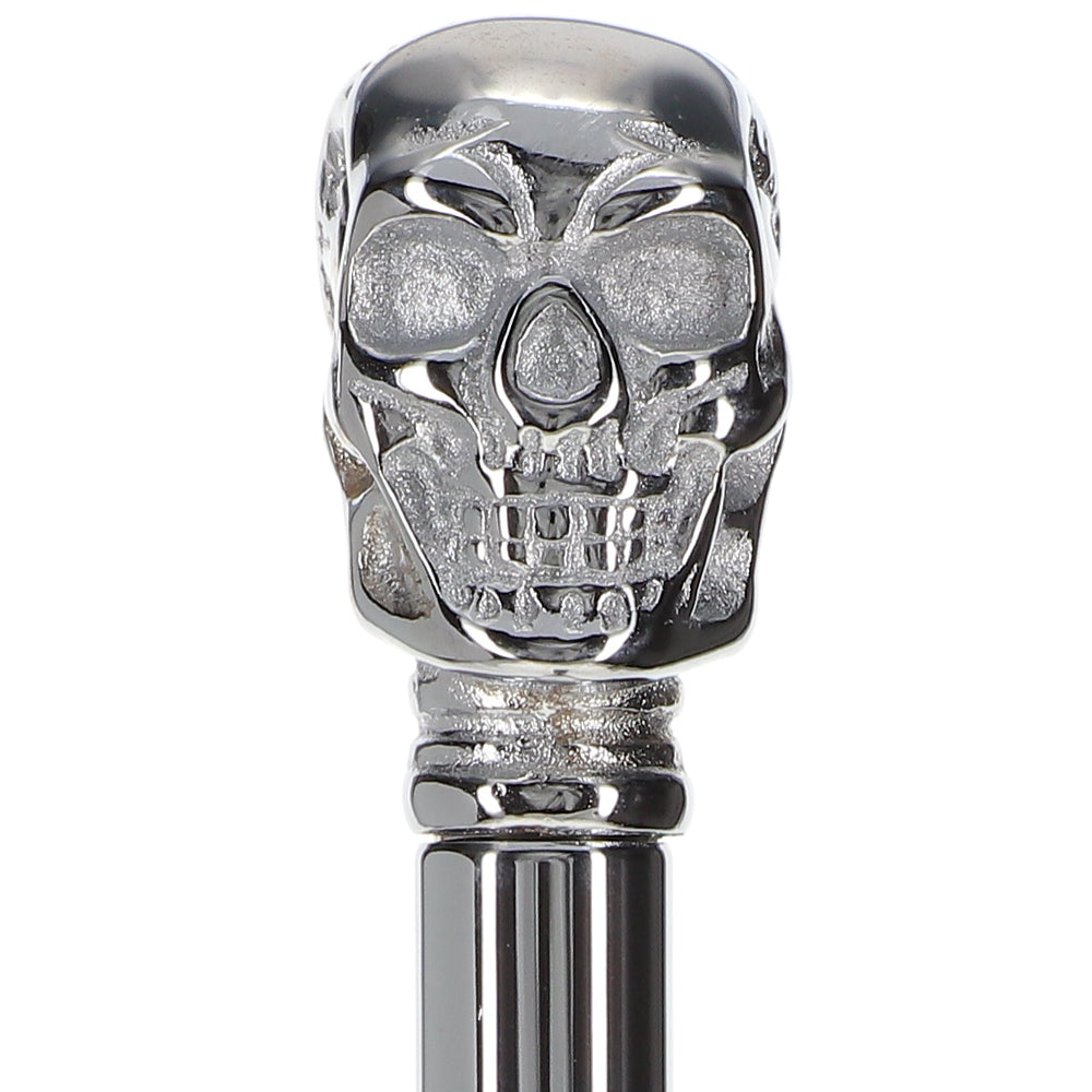 Premium Brass Chrome Skull Handle Stick: Black Beechwood Skull Walking Canes Dragon Walking Canes - Tophatter Daily Deals