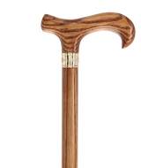 Super Strong & Extra Long Oak Derby Cane: Gold Accent Collar by Royal Canes Extra Strong Walking Canes - Tophatter Daily Deals