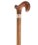 Super Strong & Extra Long Oak Derby Cane: Gold Accent Collar by Royal Canes Extra Strong Walking Canes - Tophatter Daily Deals