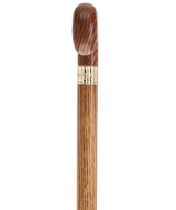 Super Strong & Extra Long Oak Derby Cane: Gold Accent Collar by Royal Canes Extra Strong Walking Canes - Tophatter Daily Deals