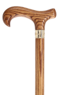 Super Strong & Extra Long Oak Derby Cane: Gold Accent Collar by Royal Canes Extra Strong Walking Canes - Tophatter Daily Deals