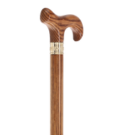 Super Strong & Extra Long Oak Derby Cane: Gold Accent Collar by Royal Canes Extra Strong Walking Canes - Tophatter Daily Deals