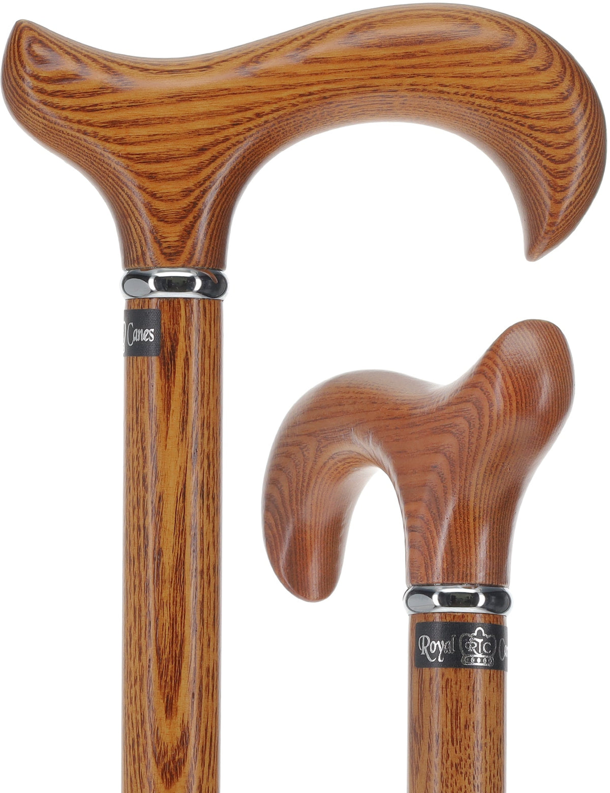 Super Strong Espresso Ash Wood Derby Cane - Elegant & Durable w/ Standard Option Extra Strong Walking Canes - Tophatter Daily Deals