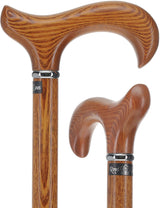 Super Strong Espresso Ash Wood Derby Cane - Elegant & Durable w/ Standard Option Extra Strong Walking Canes - Tophatter Daily Deals