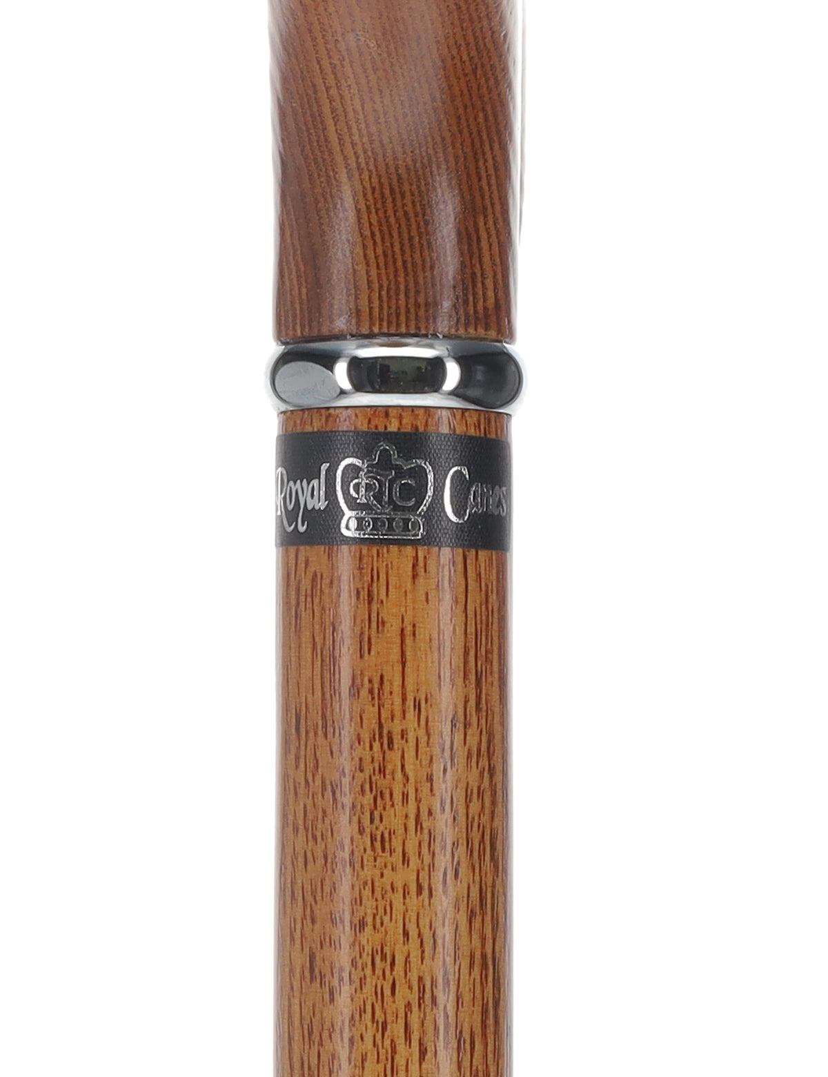 Espresso Natural Ash Derby Walking Cane with Silver Collar Derby Classic Walking Canes - Tophatter Daily Deals