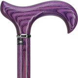 Vivid Purple Derby Walking Cane With Ash Wood Shaft and Silver Collar w/ SafeTbase Safetbase Canes - Tophatter Daily Deals