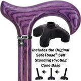 Vivid Purple Derby Walking Cane With Ash Wood Shaft and Silver Collar w/ SafeTbase Safetbase Canes - Tophatter Daily Deals
