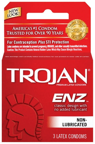 Trojan Enz Non-Lubricated Latex Condoms 3 Pack Adult Intimacy > Essentials > Condoms - Tophatter Daily Deals