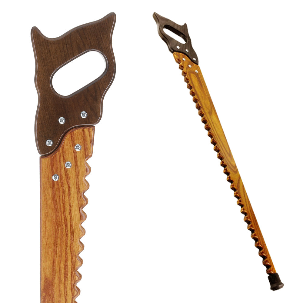 Handmade Saw Cane: Ash Handle & Shaft - Artisan Craft Cane Hand Carved Artisan - Tophatter Daily Deals