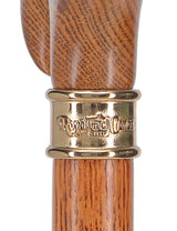 Strong Natural Oak Derby Walking Cane & Brass Embossed Collar Derby Classic Walking Canes - Tophatter Daily Deals