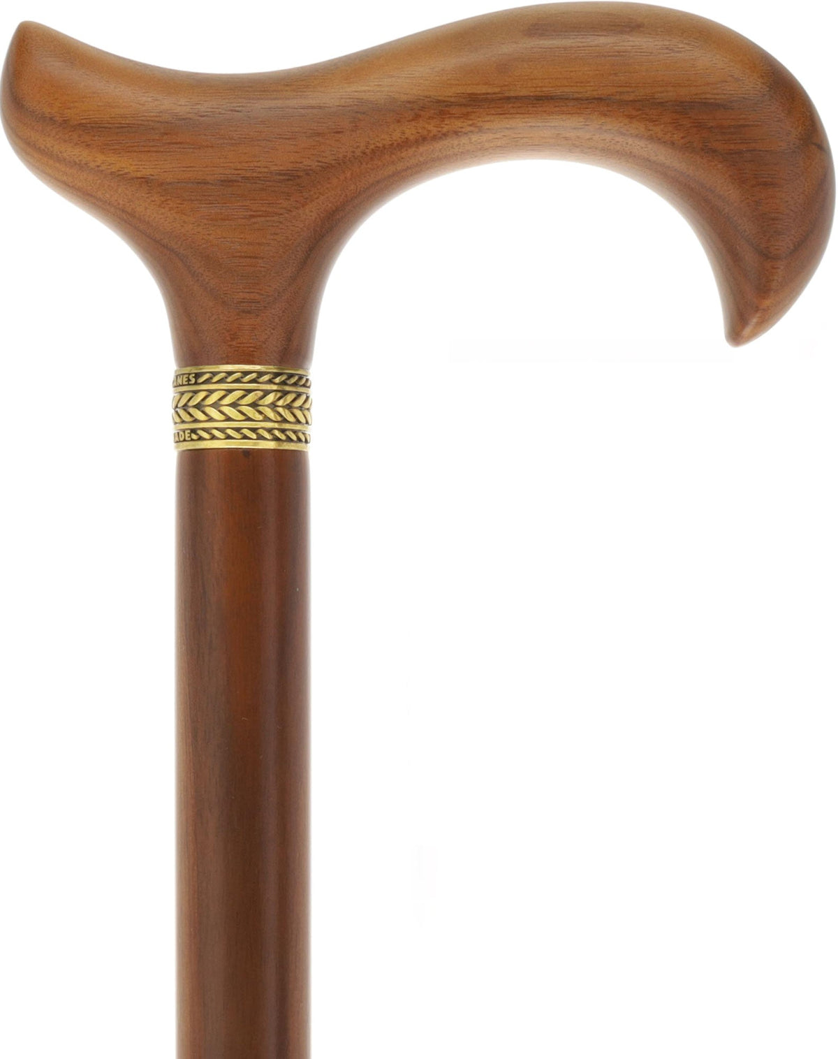 Derby Handle Standard Size (Rich Walnut Wood, Pewter Collar) Derby Classic Walking Canes - Tophatter Daily Deals