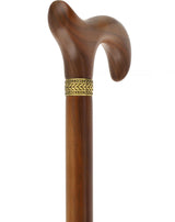 Derby Handle Standard Size (Rich Walnut Wood, Pewter Collar) Derby Classic Walking Canes - Tophatter Daily Deals