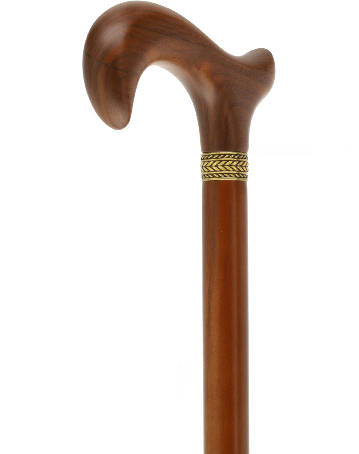 Derby Handle Standard Size (Rich Walnut Wood, Pewter Collar) Derby Classic Walking Canes - Tophatter Daily Deals