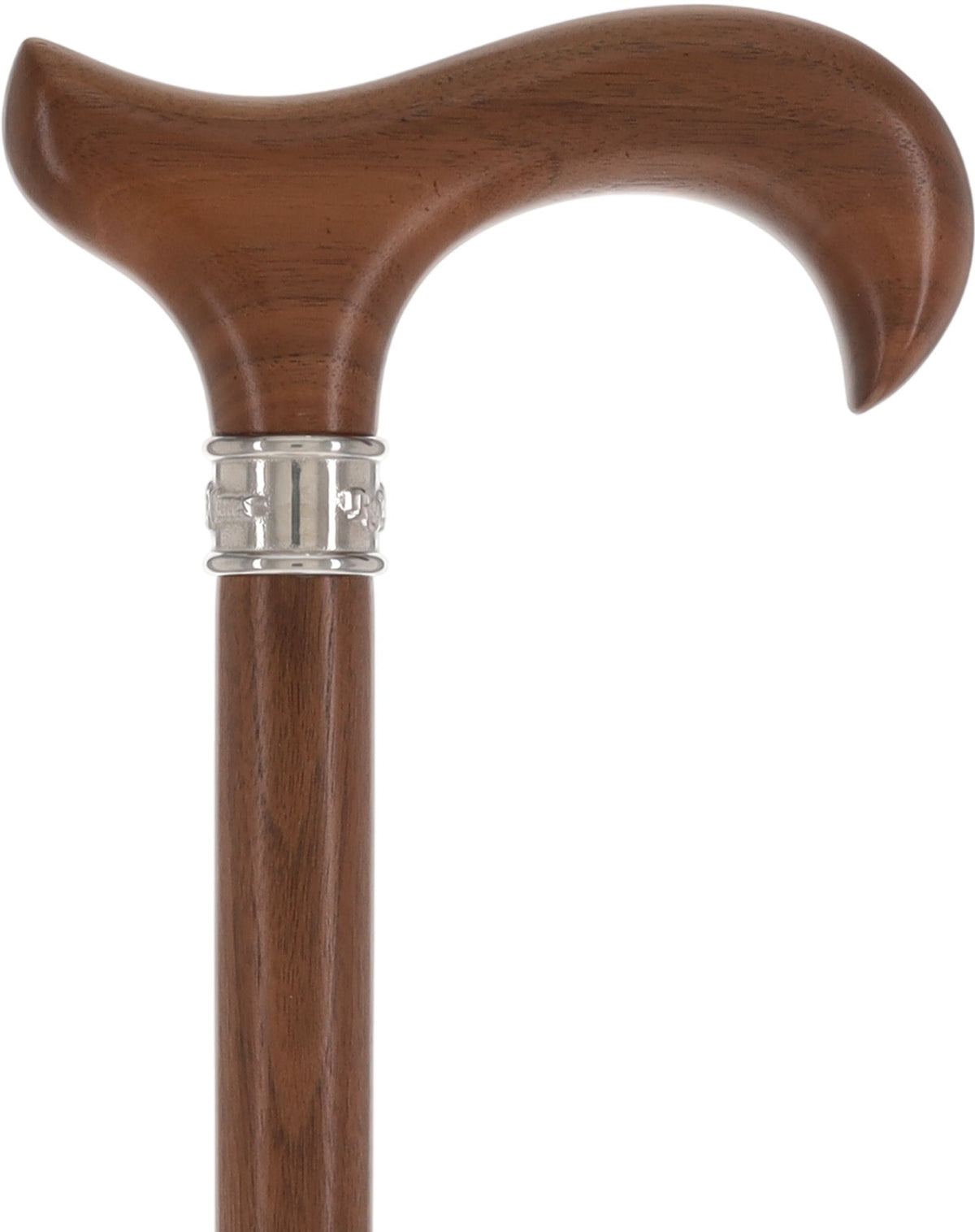 Rich Genuine Walnut Derby Cane - Embossed Collar Derby Classic Walking Canes - Tophatter Daily Deals